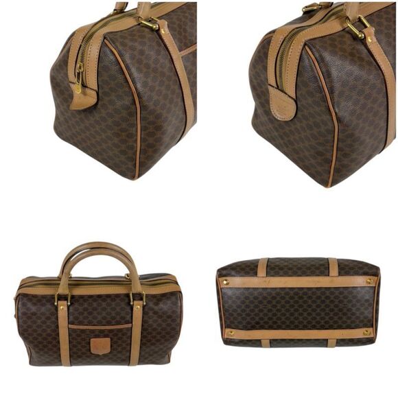 Celine Mini Boston Bag Handbag Macadam Pattern Pvcleather Triomphe - Picture 3 of 11